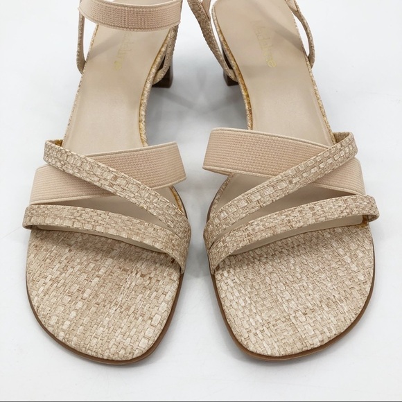 Madeline Women's Scrabble Sandal Block Heels Strappy Open Toe Cream Size 6.5M - Picture 4 of 12